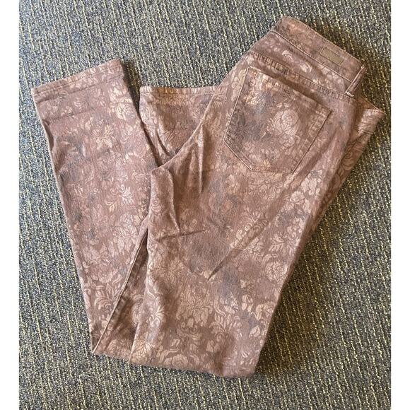 Kut From The Kloth Jeans Womens 12 Skinny Diana Brown Gold Floral - Picture 5 of 6